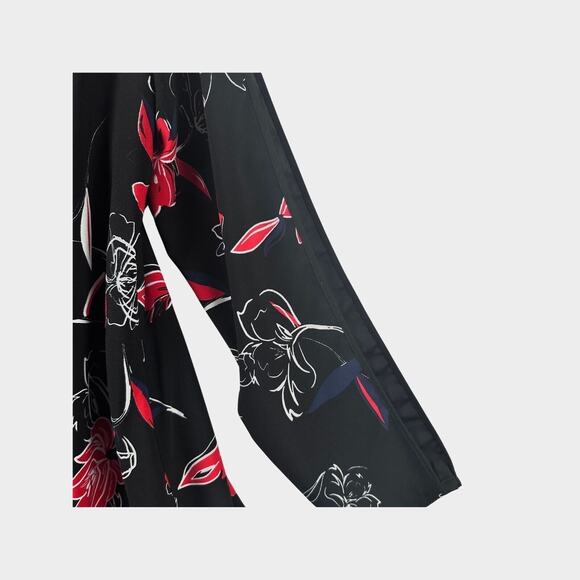 Halogen Marybeth Floral Print Long Sleeve Mini Length Career Dress Size M - Picture 9 of 11